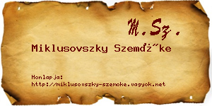 Miklusovszky Szemőke névjegykártya